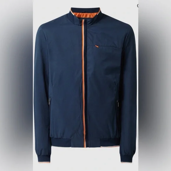 Men’s A Fish Named Fred Blouson Marine Luxury Zip Pocket Ribbed cuffs Jacket - Picture 2 of 15